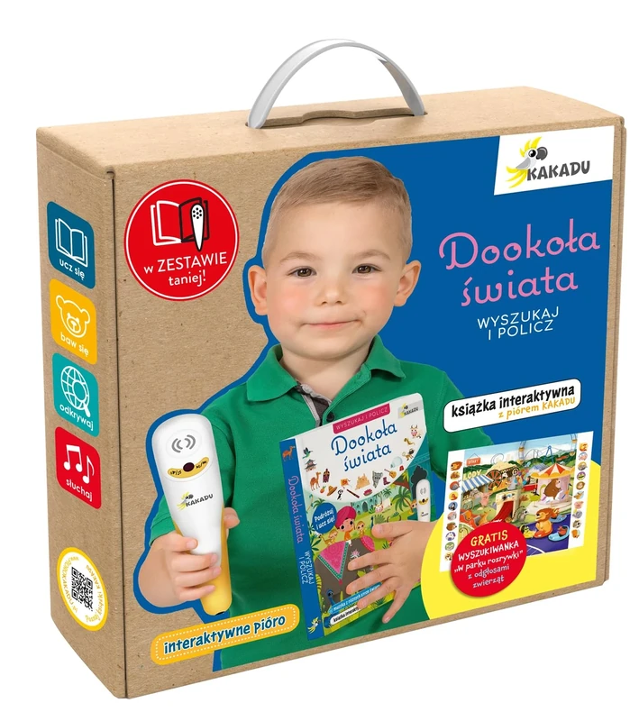 Dookoła świata Wyszukaj i policz Mówiąca książka interaktywna: Zestaw z piórem Kakadu