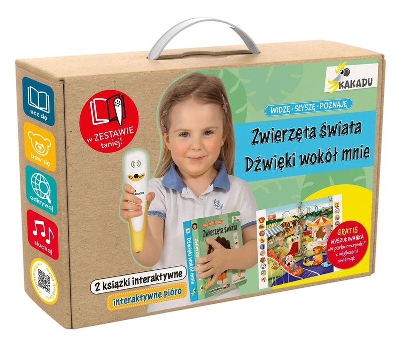 Zwierzęta świata Dźwięki wokół mnie Mówiąca książka interaktywna: Zestaw z piórem Kakadu - Image 1