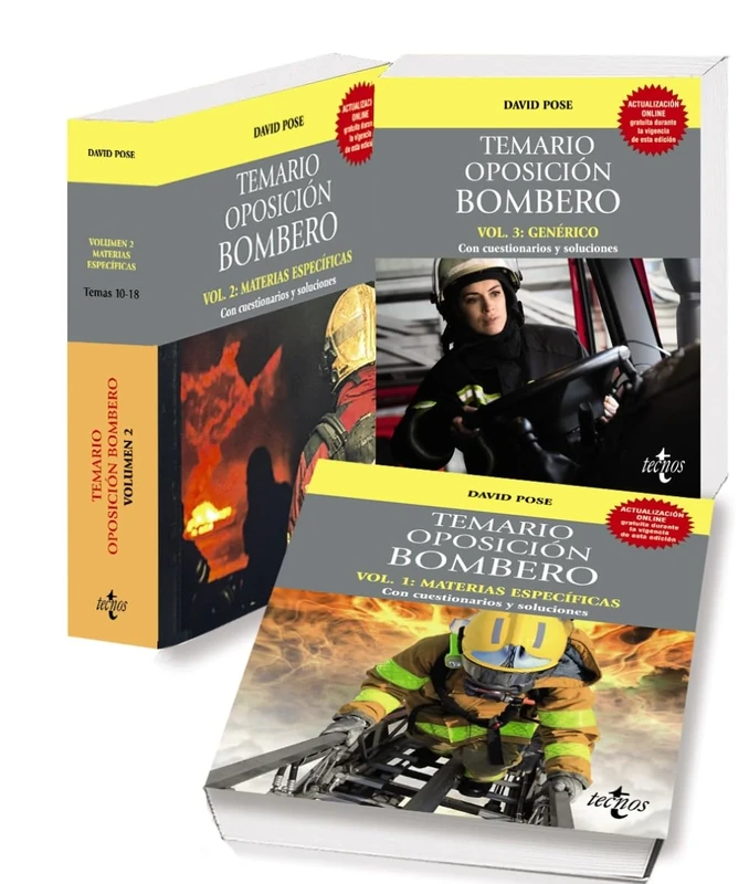 Pack Temario Oposición Bombero: 3 volúmenes. Temario con cuestionarios y soluciones (Derecho - Práctica Jurídica) - Image 1