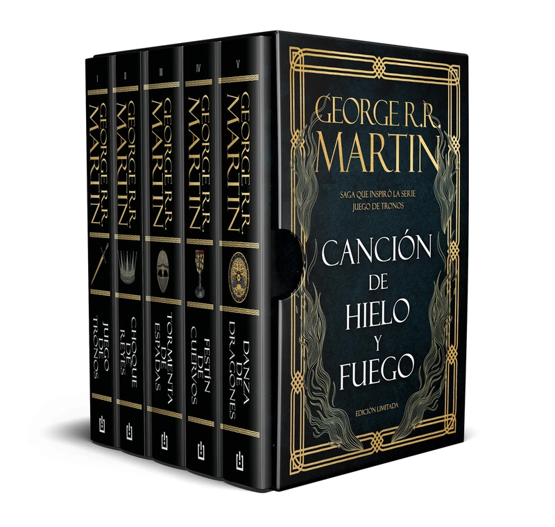 Canción de hielo y fuego: (edición limitada en estuche con: Juego de tronos | Choque de reyes | Tormenta de espadas | Festín de cuervos | Danza de dragones) (Best Seller)