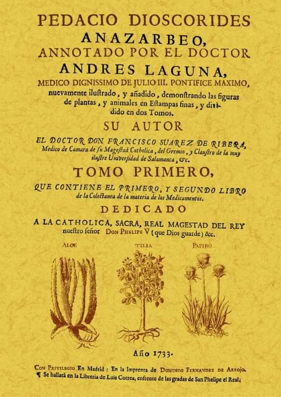 Pedacio Dioscorides Anazarbeo, annotado por el doctor Andres Laguna (2 tomos) - Image 1