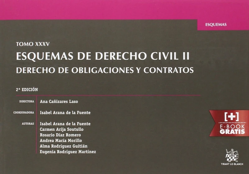 Tomo XXXV Esquemas de Derecho Civil II Derecho de Obligaciones y Contratos 2ª Edición 2016