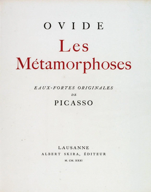 Les Métamorphoses: Illustrated with Etchings by Pablo Picasso