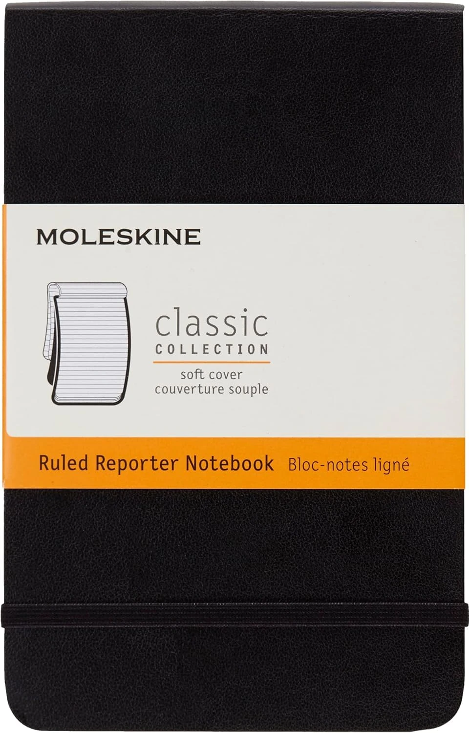 Moleskine Classic Ruled Paper Notebook - Soft Cover and Elastic ClosureJournal, Black, Pocket 9 x 14 A6, 192 Pages