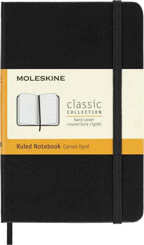 Moleskine Classic Black Pocket Notebook - Hard Cover, 192 Ruled Pages