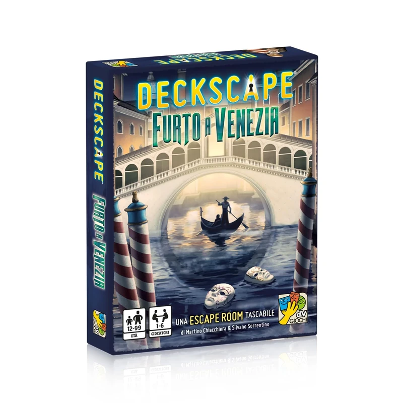 dV Giochi - Deckscape-Theft in Venice-A Pocket Escape Room-Italian Edition, Multicoloured, DVG4479, from 12 to 99 years