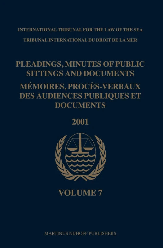 Pleadings, Minutes of Public Sittings and Documents/ Memoires, Proces-Verbaux des Audiences Publiques et Documents 2001: v. 7 - Image 1