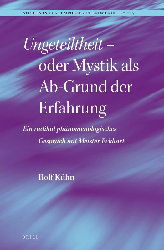 Ungeteiltheit – oder Mystik als Ab-Grund der Erfahrung: Ein radikal phänomenologisches Gespräch mit Meister Eckhart: 7 (Studies in Contemporary Phenomenology, 7)