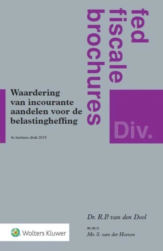 Waardering van incourante aandelen voor belastingheffing (Fed's fiscale brochures) - Image 1