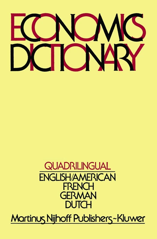 Quadrilingual Economics Dictionary (English, French, German, Dutch)