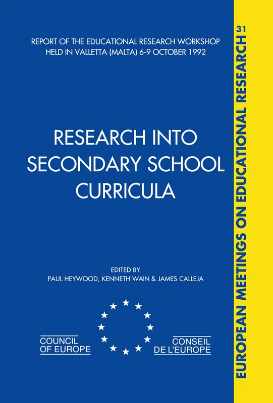 Research into Secondary School Curricula: Report of The Educational Research Workshop Held in Malta 6–9 October 1992 (European Meetings on, 31) - Image 1