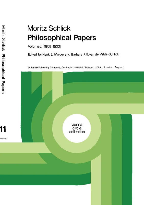 Moritz Schlick Philosophical Papers: Volume 1: (1909–1922): 11a (Vienna Circle Collection, 11a) - Image 1