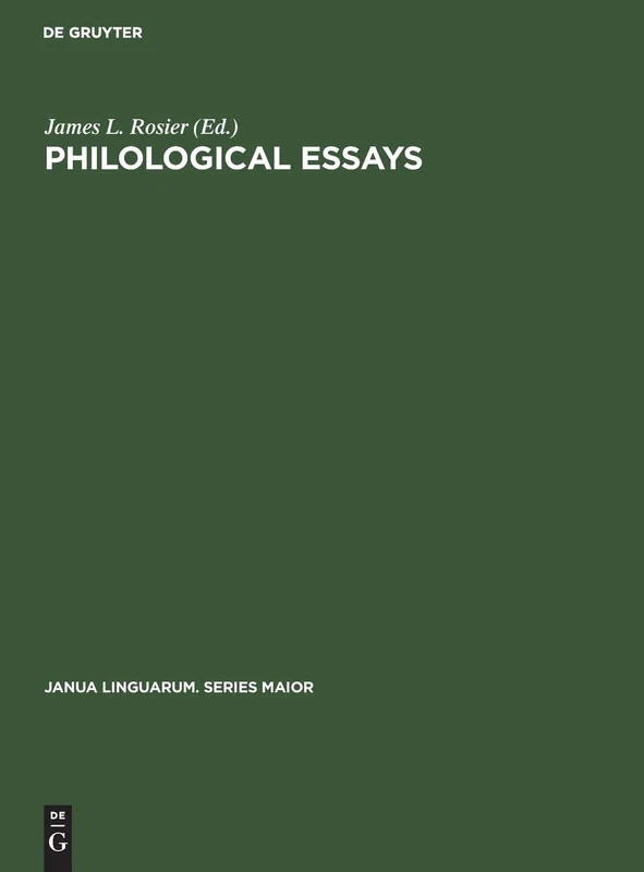 Philological Essays: Studies in Old and Middle English Language and Literature in Honour of Herbert Dean Meritt: 37 (Janua Linguarum. Series Maior, 37) - Image 1