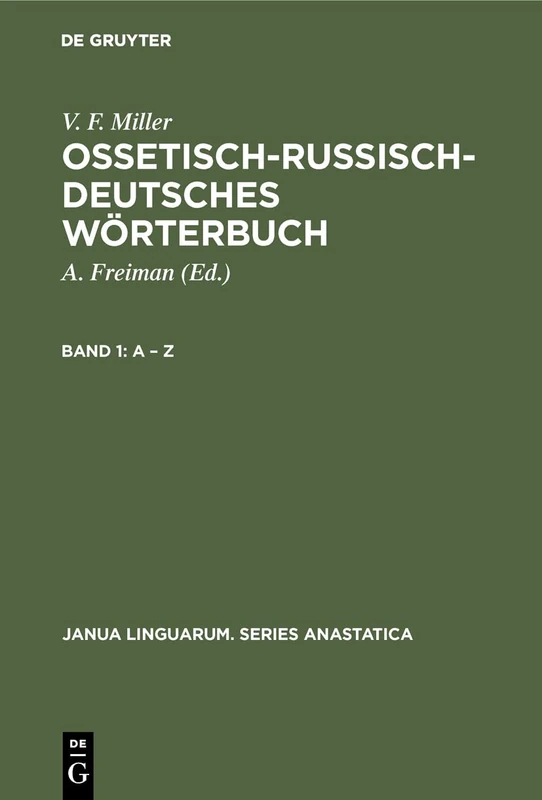 A – Z: 1 (Janua Linguarum. Series Anastatica, 1/I)