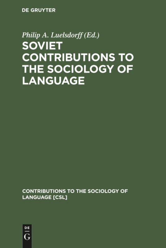 Soviet Contributions to the Sociology of Language: 16
