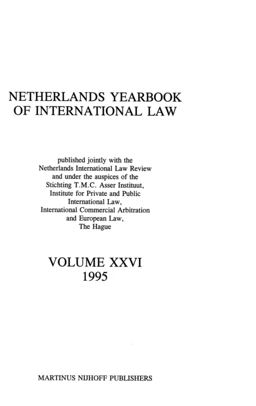 Netherlands Yearbook of International Law, 1995, Vol XXVI