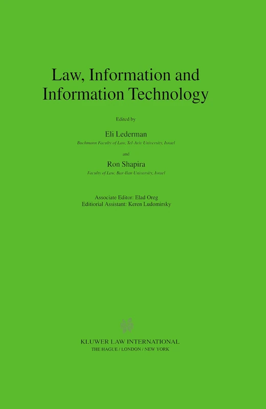 Springer Law, Information and Information Technology Book