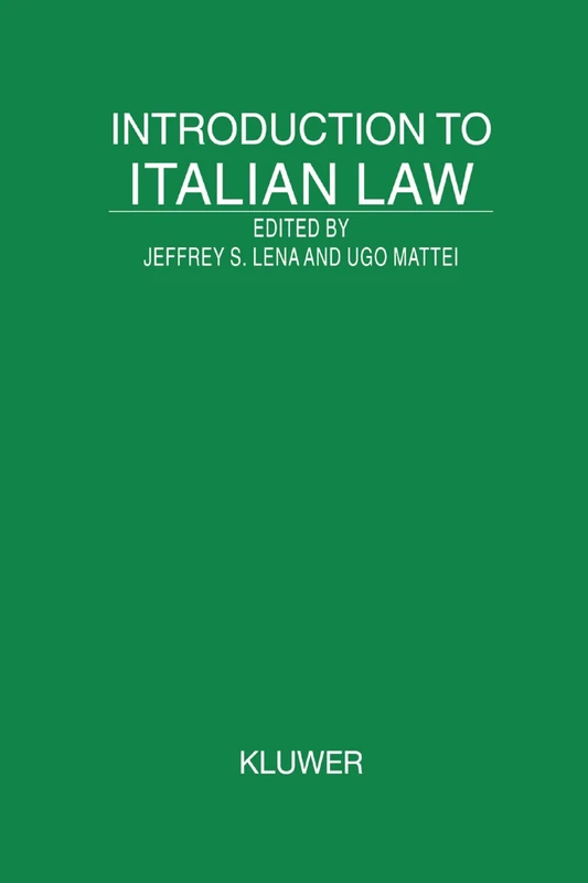 Introduction to Italian Law (Introduction to the Laws of Series)