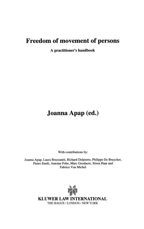 Freedom of movement of persons: A practitioner's handbook