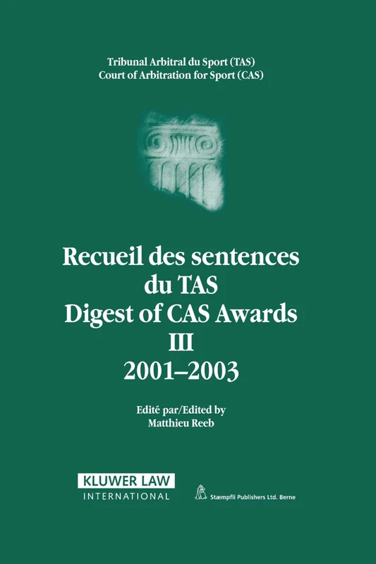 Digest of CAS Awards III 2001-2003 (Digest of CAS Awards Series Set)
