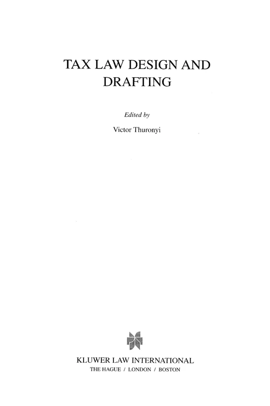 Tax Law Design and Drafting