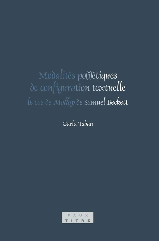 Modalités po(ï)étiques de configuration textuelle: le cas de Molloy de Samuel Beckett: 332 (Faux Titre, 332)