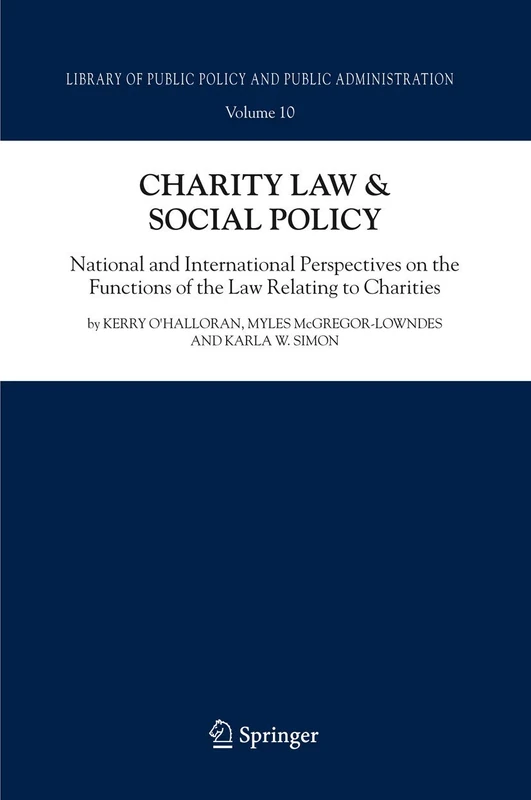Springer Charity Law & Social Policy - Public Policy Book 10