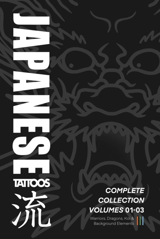 Japanese Tattoos: Complete Collection Volumes 01-03: How to Draw Warriors, Dragons, Koi & Background Elements (Japanese Tattoo Reference) - Image 1
