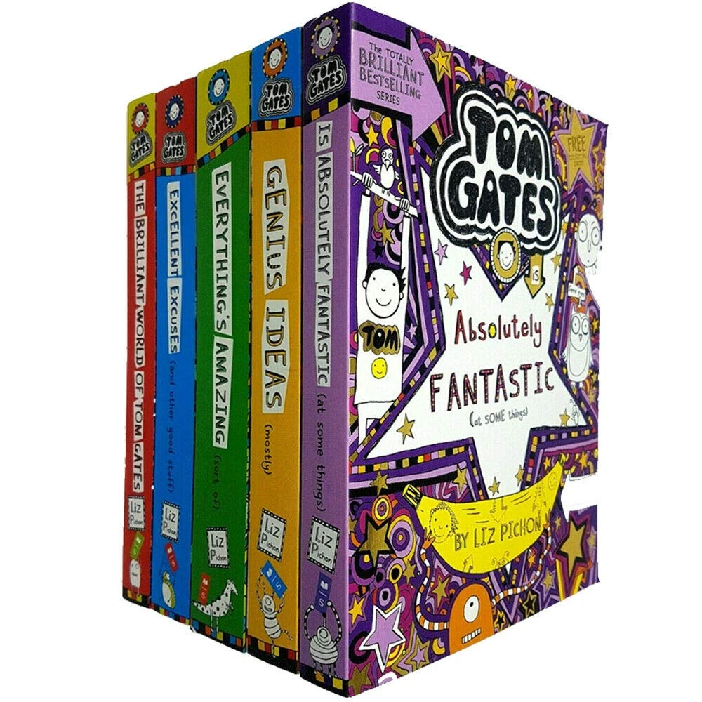 Tom Gates Series 1 Liz Pichon Collection 1 - 5 Books Set (The Brilliant World of Tom Gates, Excellent Excuses, Genius Ideas, Everything's Amazing, Is Absolutely Fantastic)