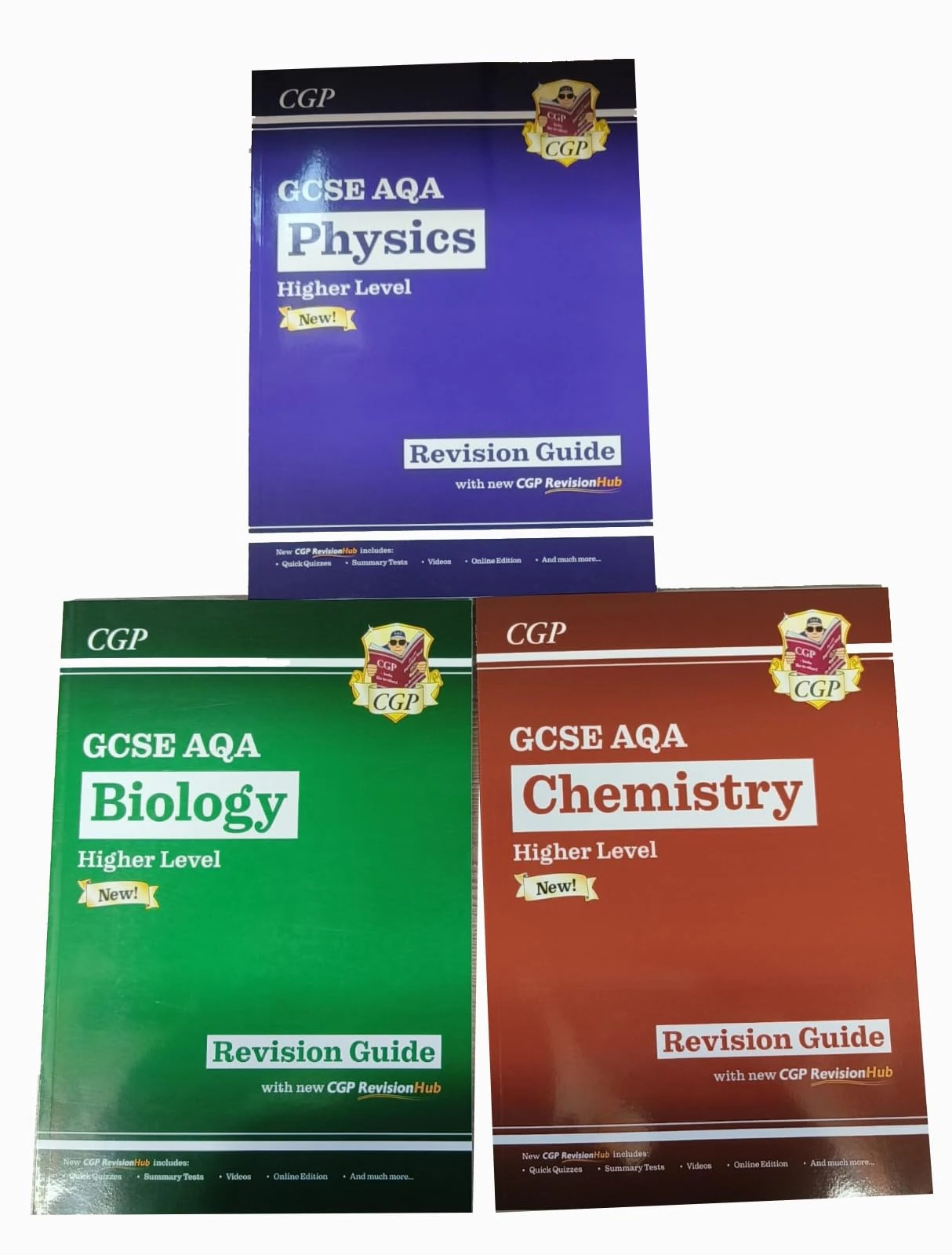 New GCSE Biology AQA Revision Guide & Chemistry, Physics Higher includes Online Edition 9-1 Videos & Quizzes Collection 3 Books Set