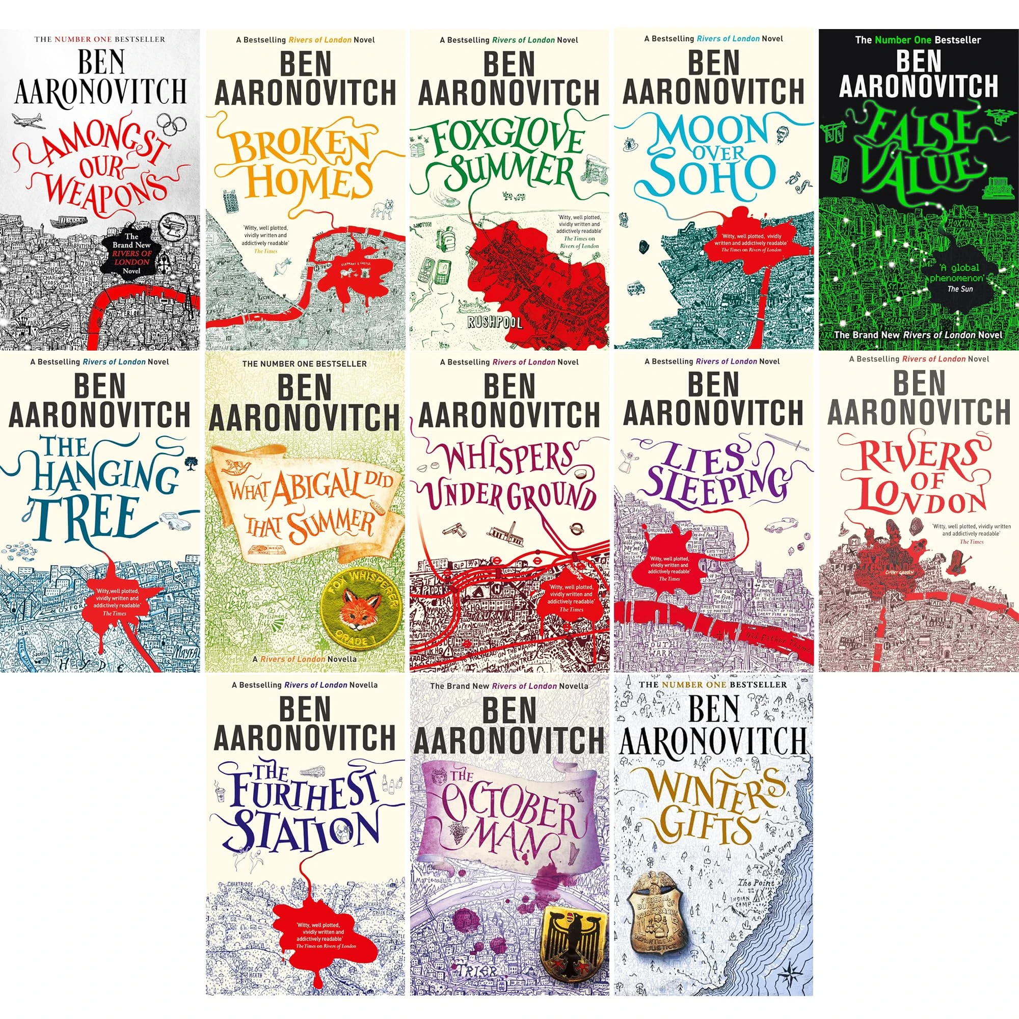 The Complete Rivers of London Series by Ben Aaronovitch: Explore Magic, Mystery, and Adventure with Peter Grant Across 13 Books and Novellas Set in London’s Supernatural Underworld