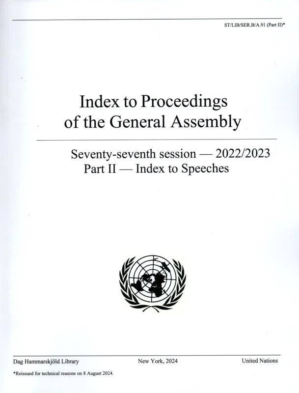 Index to Proceedings of the General Assembly 2022/2023: Part II - Index to Speeches - Image 1