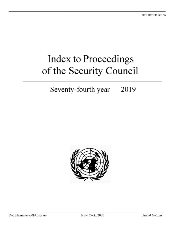Index to Proceedings of the Security Council: Seventy-fourth Year, 2019: S.56