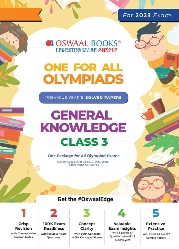 One for All Olympiad Previous Years' Solved Papers, Class-3 General Knowledge Book (For 2022 Exam) - Image 1