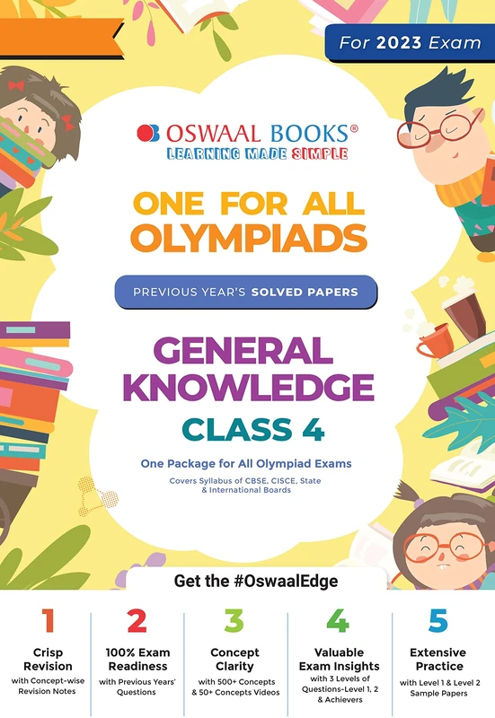 Oswaal One For All Olympiad Previous Years' Solved Papers, Class-4 General Knowledge Book (For 2022-23 Exam)