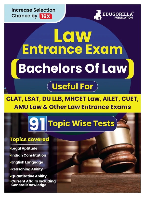 Law Entrance Exam 2023 - 91 Topic-wise Solved Tests For Various National and State Universities/Institutes CLAT, LSAT, DU LLB, MHCET Law, AMU Law with Free Access to Online Tests - Image 1