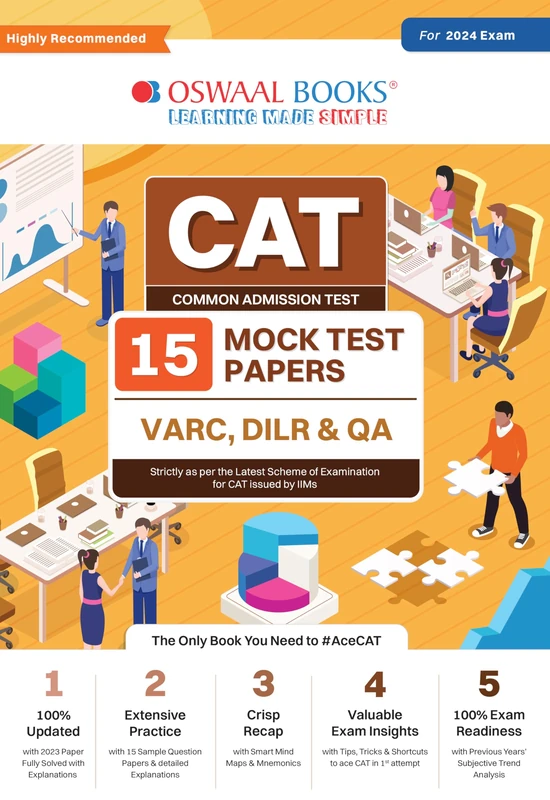 Oswaal CAT 15 Mock Test Papers for 2024 Exam