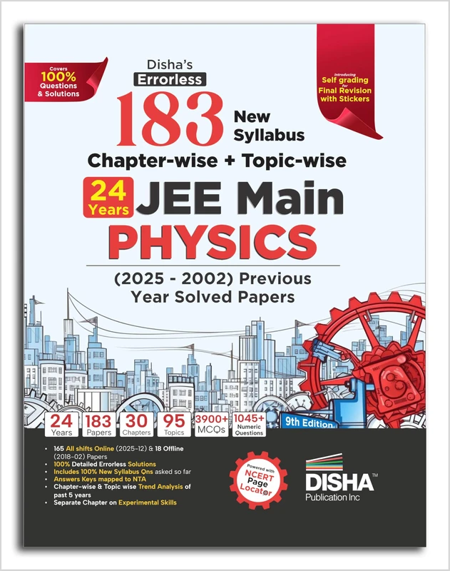 Disha's 179 New Syllabus Chapter-Wise + Topic-Wise Jee Main Physics Online (2025 - 2012) & Offline (2018 - 2002) Previous Year Solved Papers