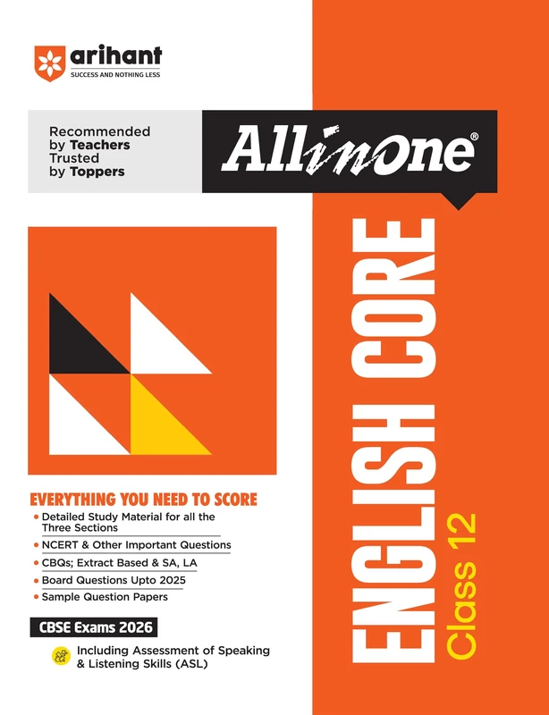 Arihant All in One English Core Class 12 for CBSE Exams 2025-26 Simplified Theory, Topicwise Illustrations & Practice Questions, All Types of Exam ... Upto 2025, Mind Maps, & Project Work