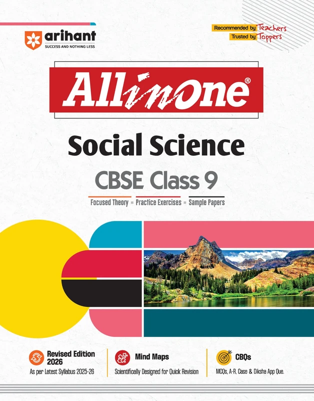 Arihant All in One Social Science Class 9 for CBSE Exams 2025-26 as per latest syllabus Mind Maps, CBQs, Focused Theory, Practice Exercises, Sample Papers - Image 1