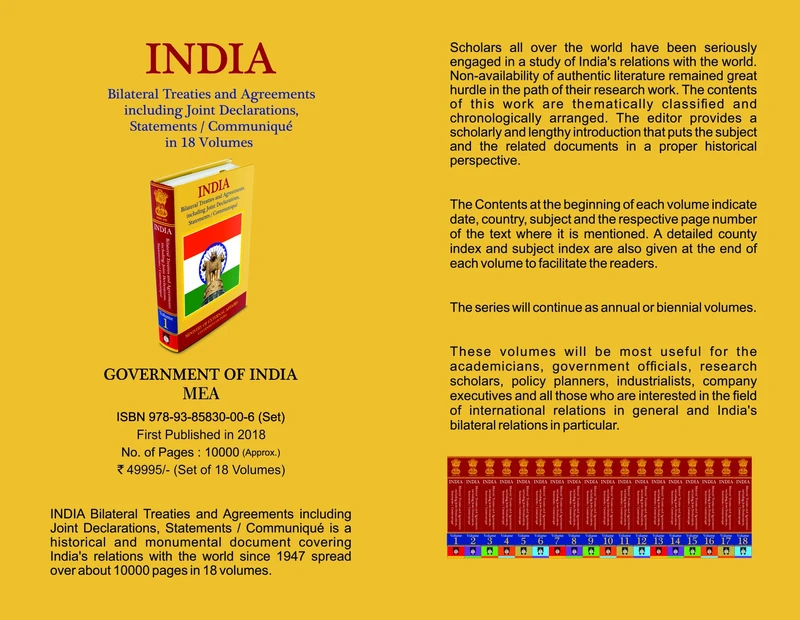 India: Bilateral Treaties and Agreements including Joint Declarations: 18 vols. (Set). - Image 1