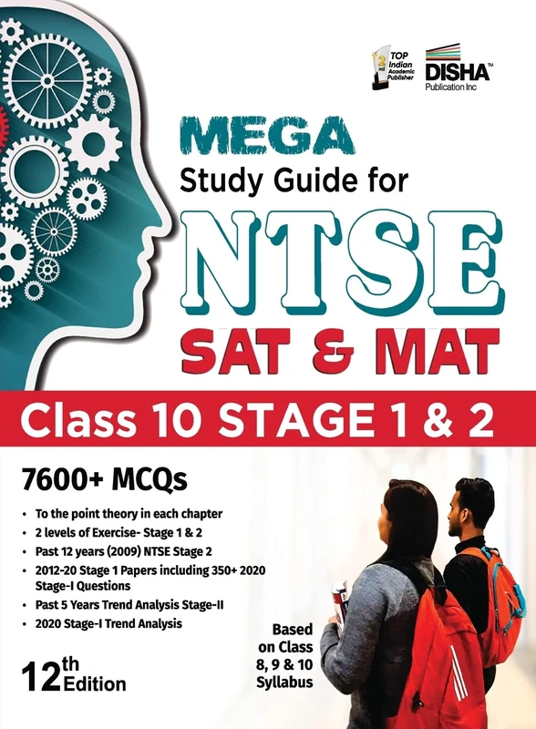 Mega Study Guide for Ntse (Sat & Mat) Class 10 Stage 1 & 2