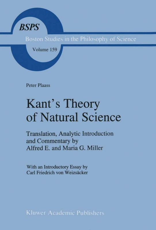 Kant’s Theory of Natural Science: 159 (Boston Studies in the Philosophy and History of Science, 159)