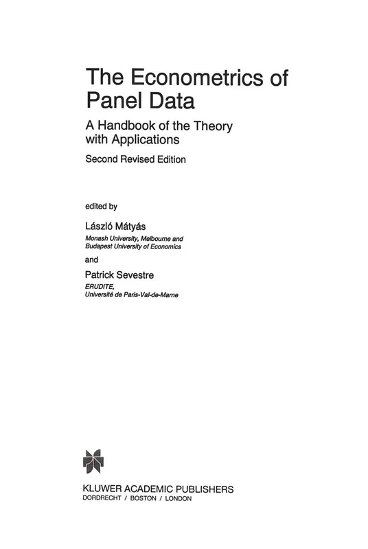 The Econometrics of Panel Data: A Handbook of the Theory with Applications: 33 (Advanced Studies in Theoretical and Applied Econometrics, 33)