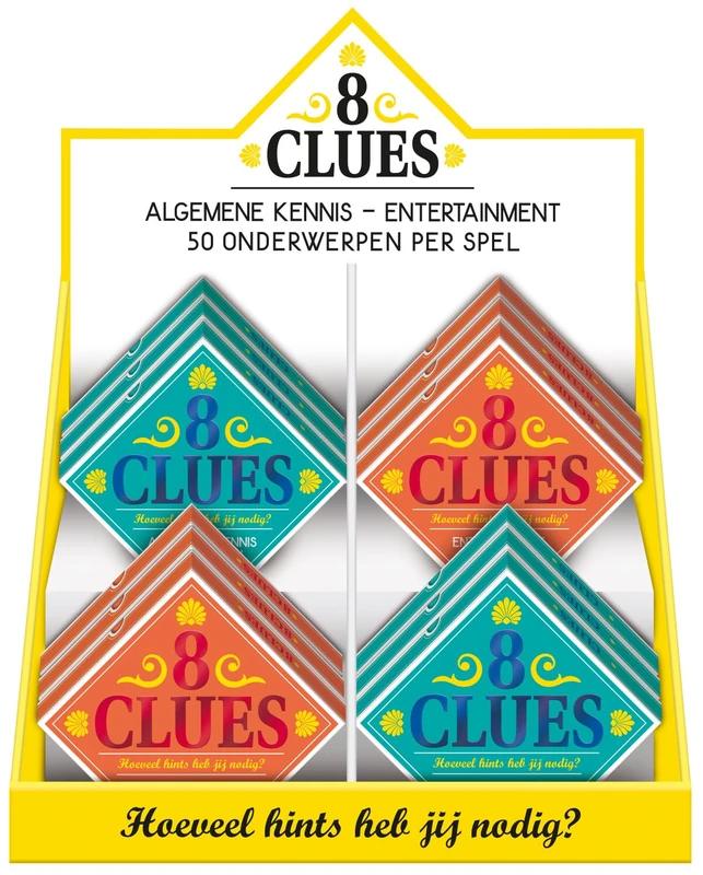 Display 8 clues 2x 6 ex: Hoeveel hints heb jij nodig?