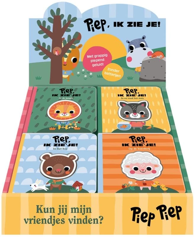 Display Piep - ik zie je! 4 x 4 ex.: Verstoppertje spelen en geluidenboek in één!