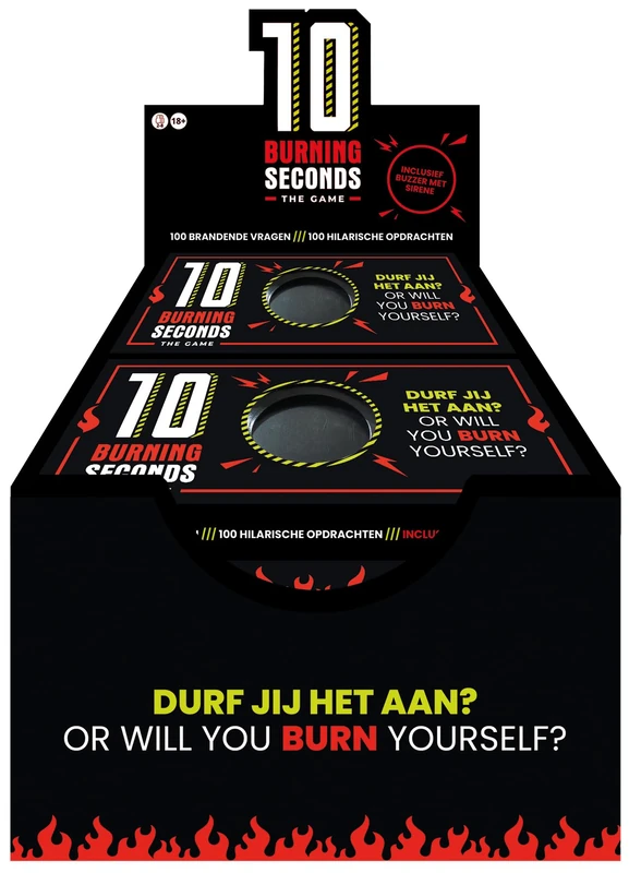 Display 10 burning seconds 1 x 6 ex.: Spel vol spannning en hilariteit