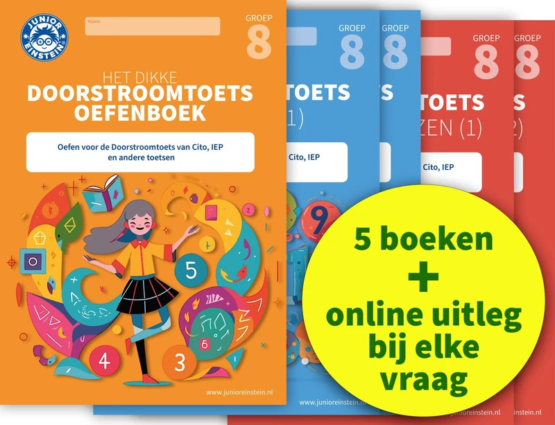 1: Oefen met alle onderwerpen van de Doorstroomtoets van Cito, IEP en andere toetsen (Doorstroomtoets Oefenpakket Compleet + Online video-uitleg: ... van Cito, IEP en andere toetsen) - Image 1
