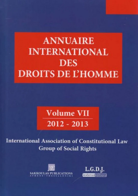 ANNUAIRE INTERNATIONAL DES DROITS DE L'HOMME VII 2012-2013: Volume 7, Dette souveraine et droits sociaux fondamentaux