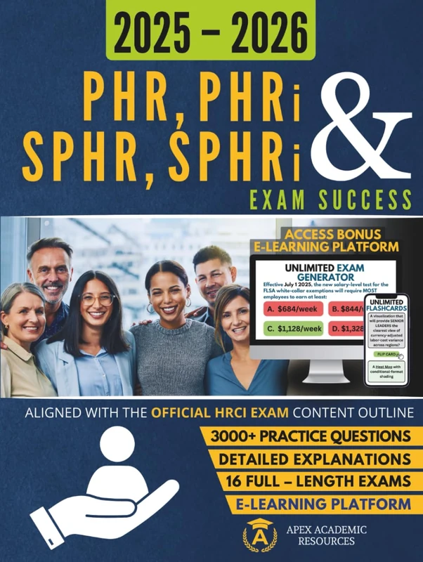PHR, PHRi & SPHR, SPHRi Exam Success: Complete HRCI Series Exam Prep: Fully HRCI Aligned PHR(i) & SPHR(i) Series Study Guide Featuring Mock Exams, Answer Explanations, and Lifetime eLearning Access - Image 1